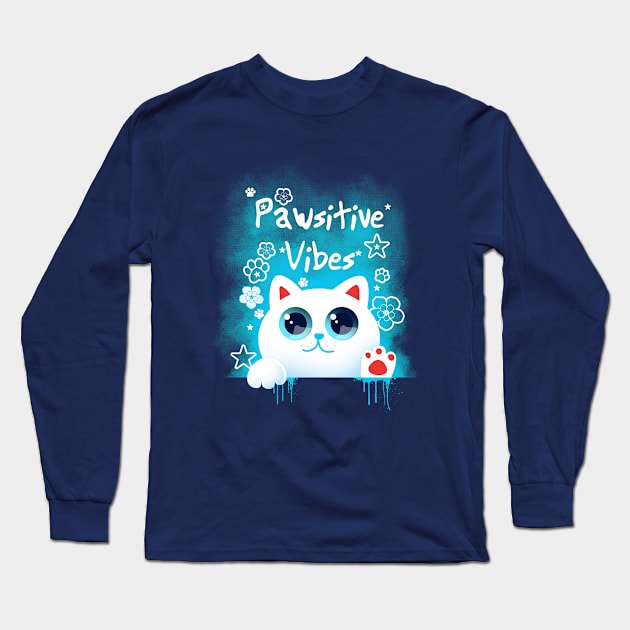 Pawsitive vibes Long Sleeve T-Shirt by eriondesigns